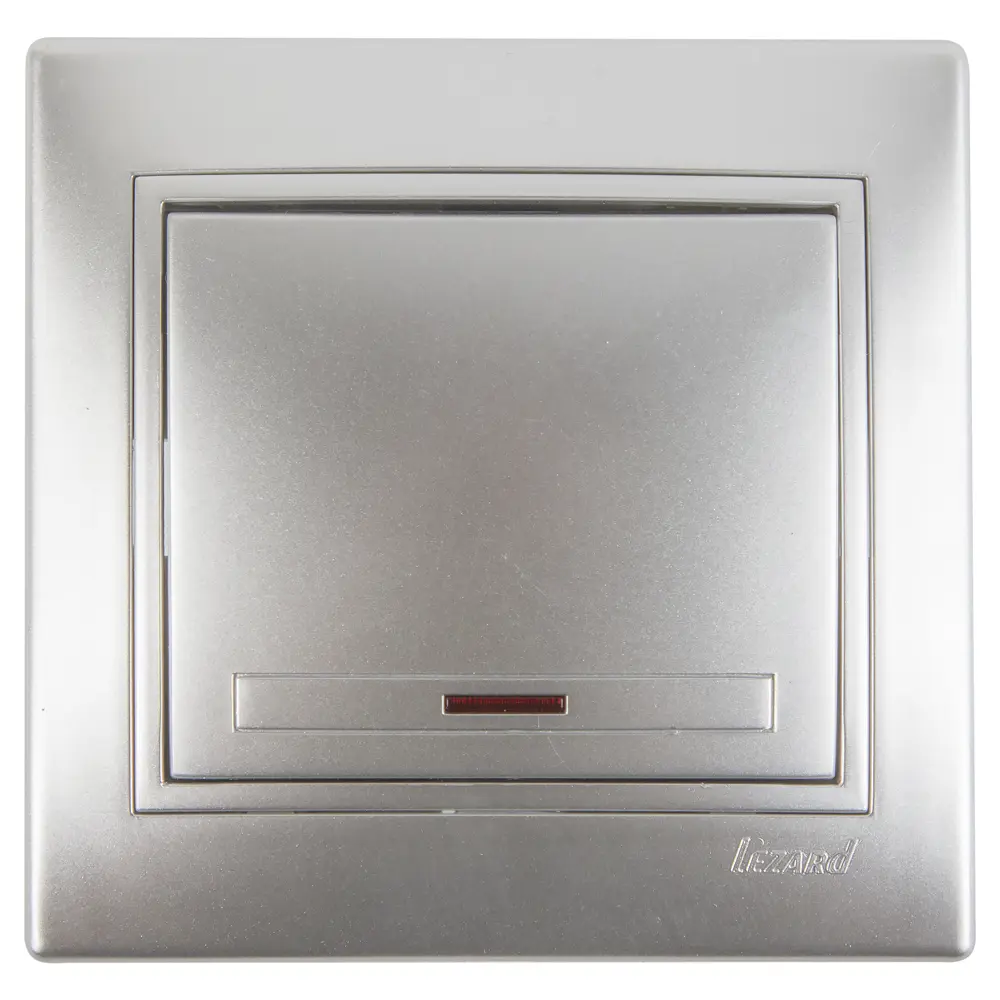 Выключатель Lezard Mira, с подсветкой, с вставкой, серый металлик STLM-2070488