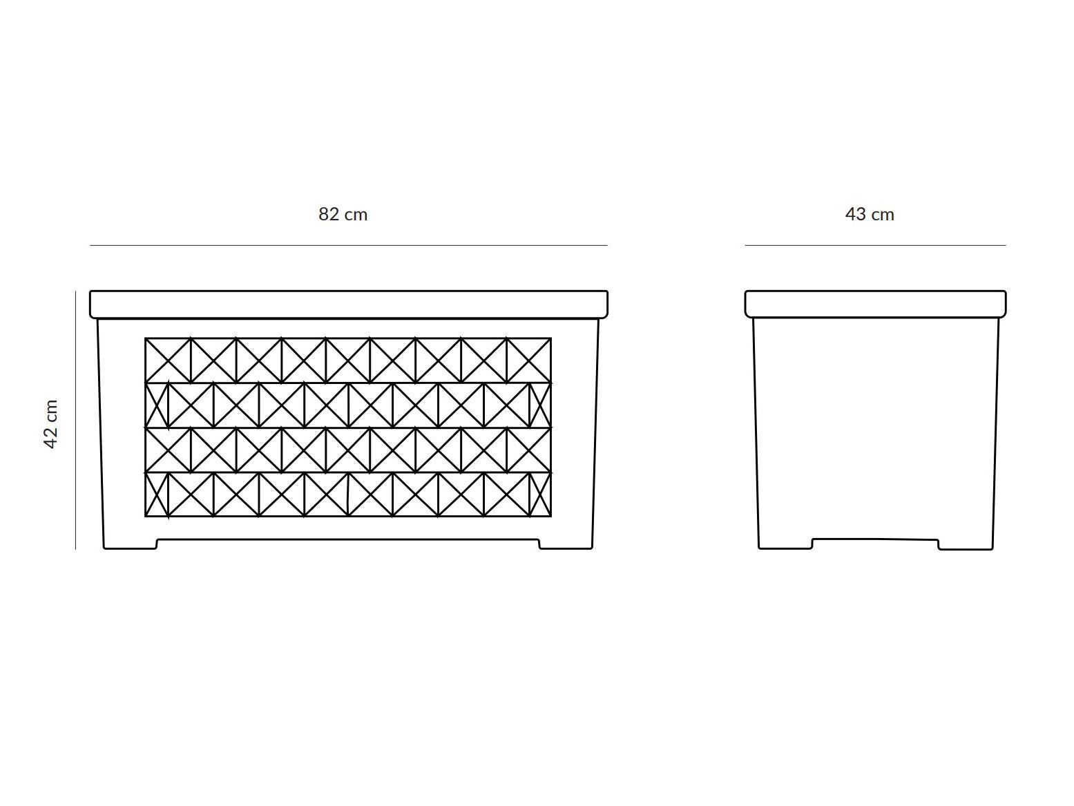 Перерабатываемый двухкомпонентный прямоугольный садовый горшок из смолы Ellemura бриллиант ARCH-00087992 - Вид №9
