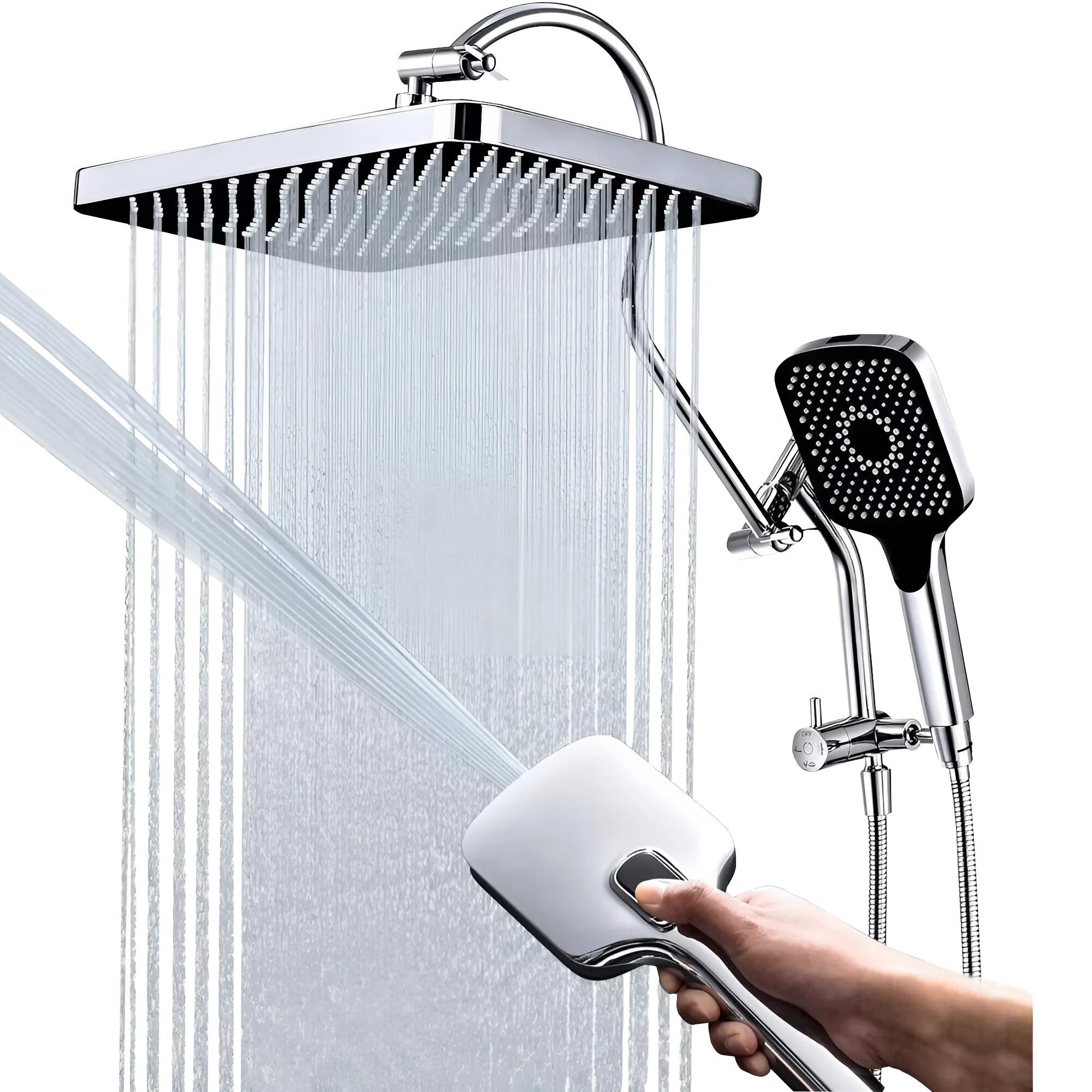 Набор для душа с 2 отверстиями из АБС-пластика с ручным душем Fontana Showers TARASCON ARCH-00070297 - Вид №1