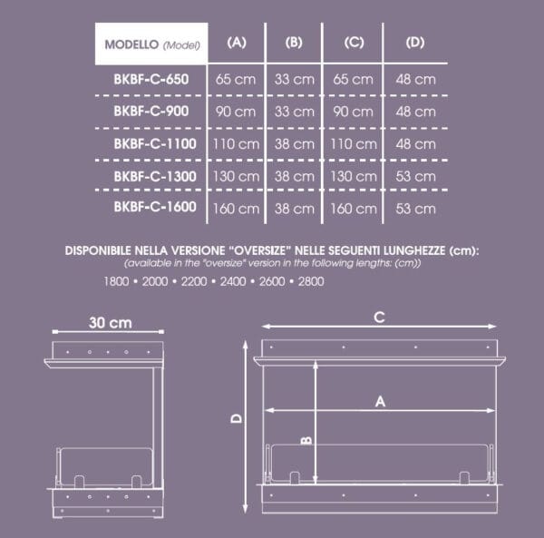 Встроенный камин с тройным фасадом из биоэтанола bioKamino Bkbf ARCH-00052857 - Вид №3