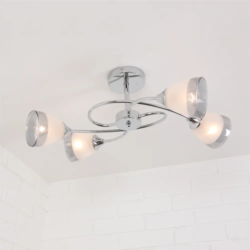 Люстра потолочная «Costa» 24000-4 4 лампы 12 м² цвет серебристый SCHAFFNER STLM-2120557 - Вид №2