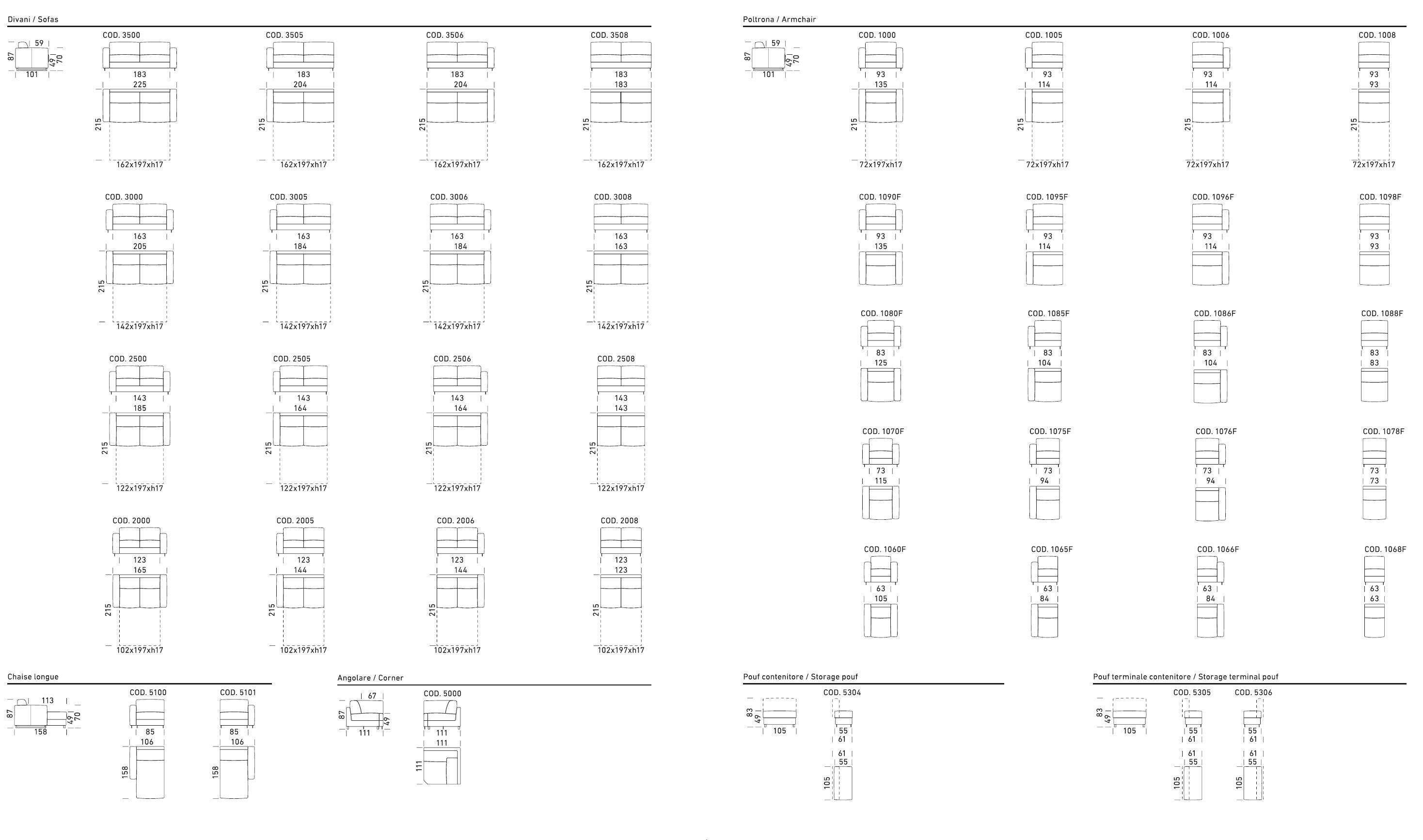 Угловой диван-кровать из ткани Dienne Salotti Modular ARCH-00113074 - Вид №3