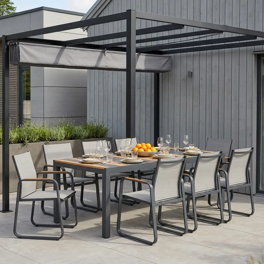 Стул садовый BEGINIA Aldan 55x62x86 см алюминий серый 2 шт STLM-2048504 - Вид №13