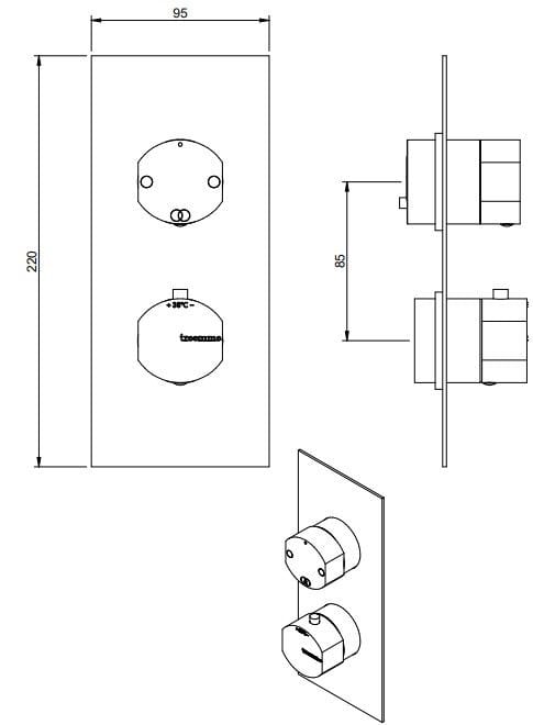 Набор для душа с одной ручкой из латуни с ручным душем Rubinetterie Treemme Hedo' ARCH-00116725 - Вид №3