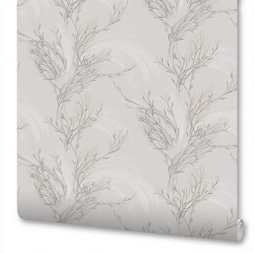 Обои флизелиновые Антураж Veresk бежевые с растительным рисунком 1.06 м 89425026 STLM-1563089