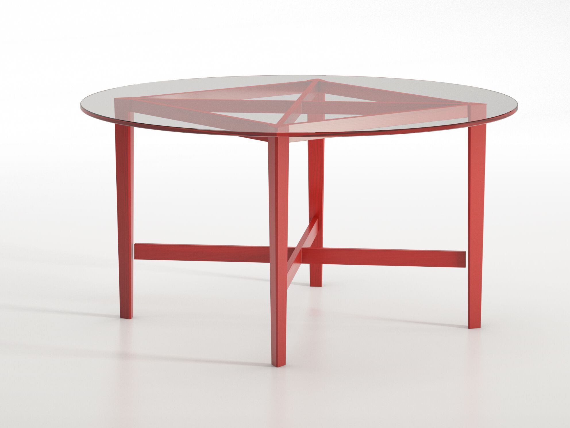 Круглый стол с хрустальной столешницей и основанием из бука BBB Луи-Филипп ARCH-00115095