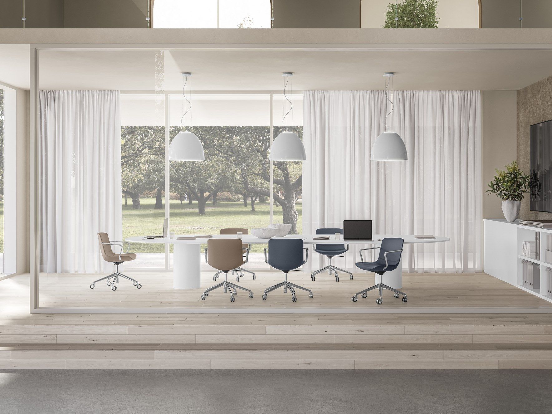 Тканевый поворотный стул с подлокотниками Sitland Милош ARCH-00144731 - Вид №3