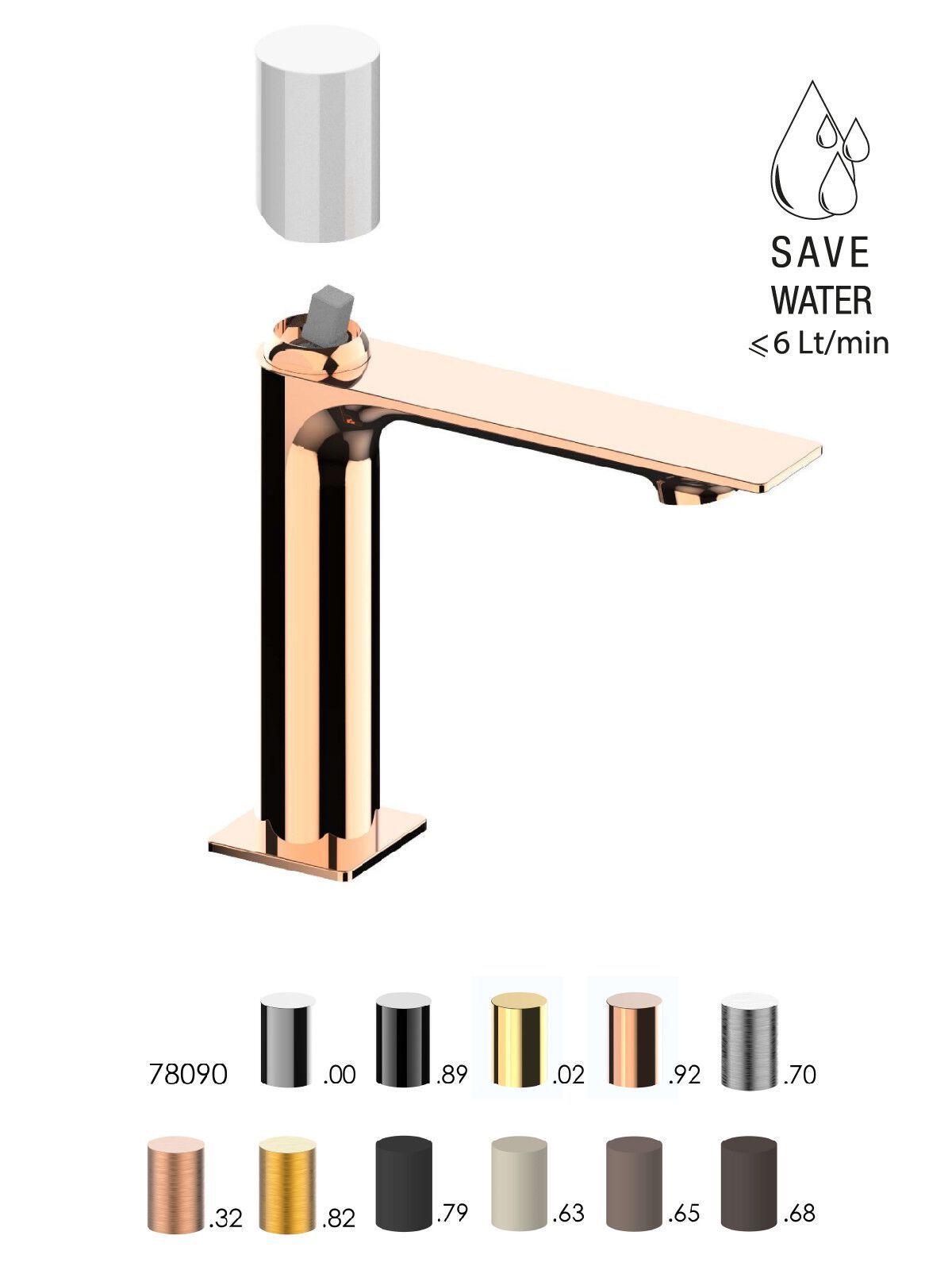 Однорычажный смеситель для раковины с автоматическим сливом Rubinetterie Frattini Narciso S ARCH-00043114 - Вид №21