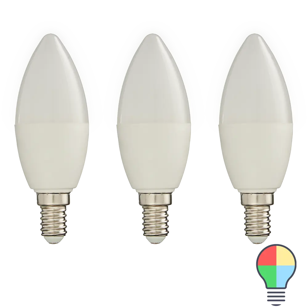 Набор умных ламп светодиодных Wi-Fi Osram Smart Plus E14 220-240 В 5 Вт свеча матовая 470 лм изменение цвета RGB 3 шт 89143940 STLM-2131409 LEDVANCE 