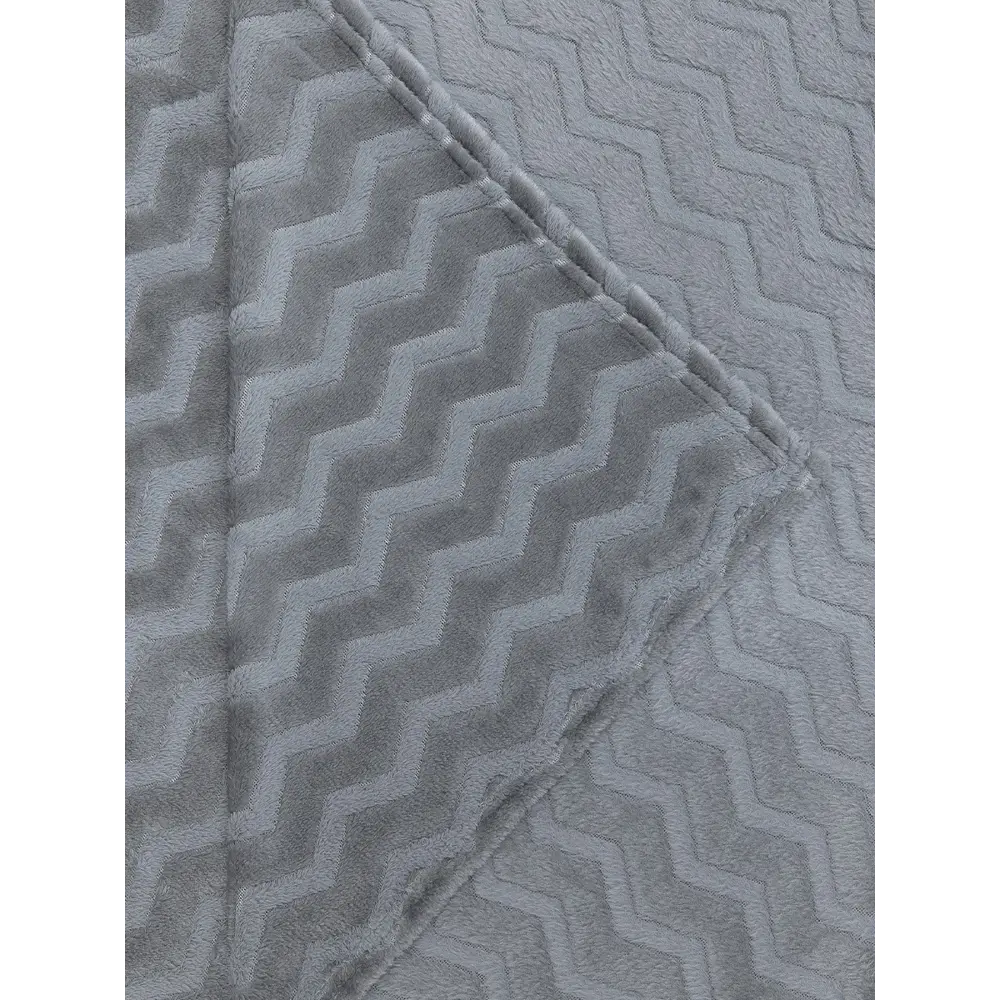Плед Зигзаг 200x220 см фланель цвет серый TEXREPUBLIC STLM-2047154 - Вид №1