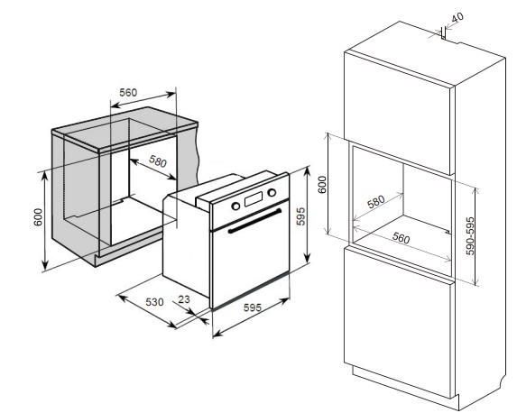 9242186 Электрический духовой шкаф LEX EDS 101 BBL черный STDN-0033274 - Вид №7