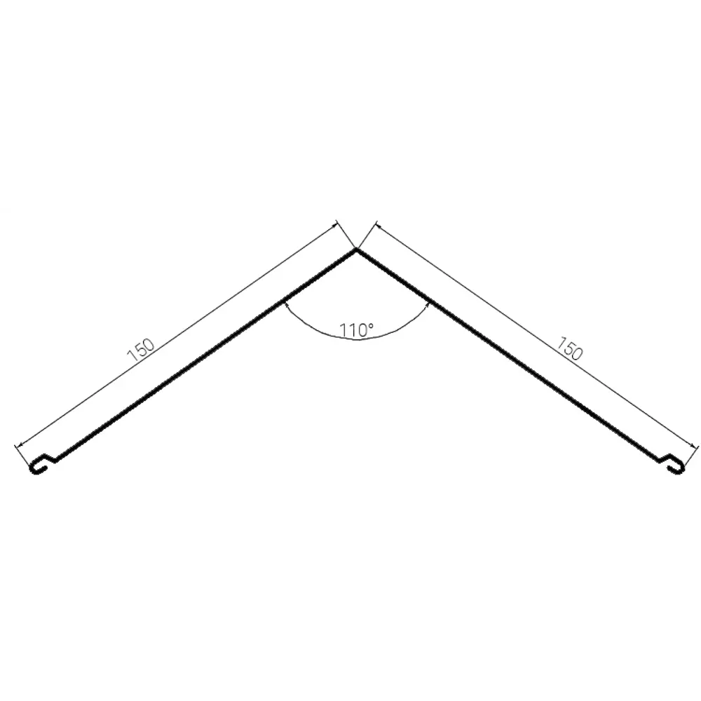 Конек 150x150x2000 мм 0.4 мм RAL 8017 коричневый ВЕГА STLM-2101322 - Вид №1