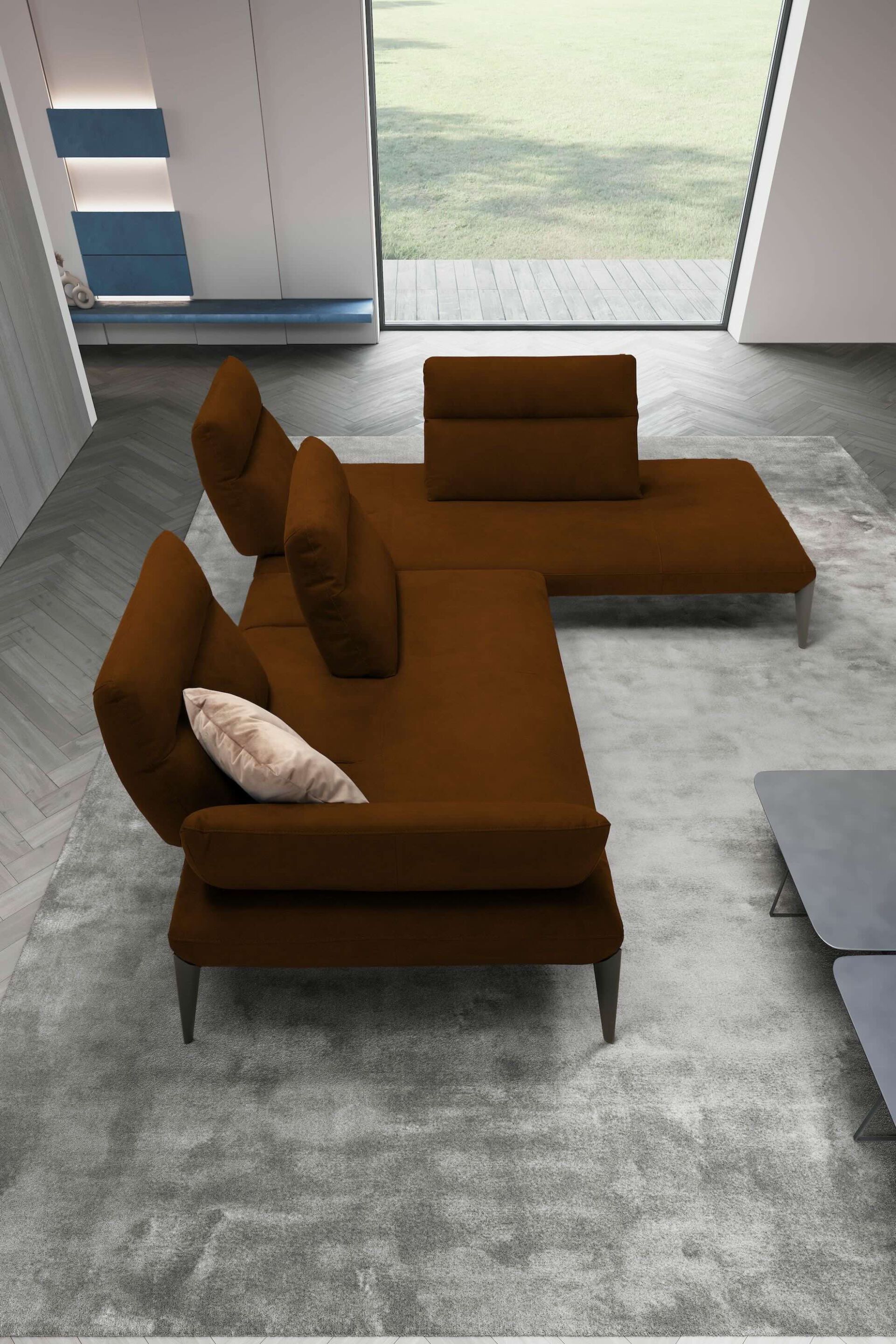 Кожаный диван с полуостровом Sofanella Лацио ARCH-00006780 - Вид №2