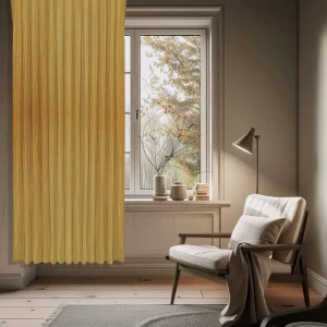 Штора на ленте со скрытыми петлями Полоса 200x280 см цвет желтый