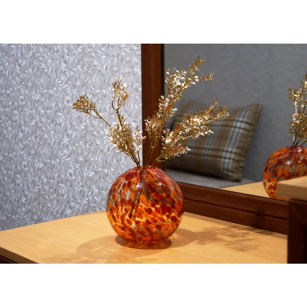 Ваза Дэззи стекло цвет красная 17 см EVIS STLM-2190901 - Вид №2