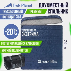 Спальный мешок Trek planet 70338 с весны по осень молния слева синий