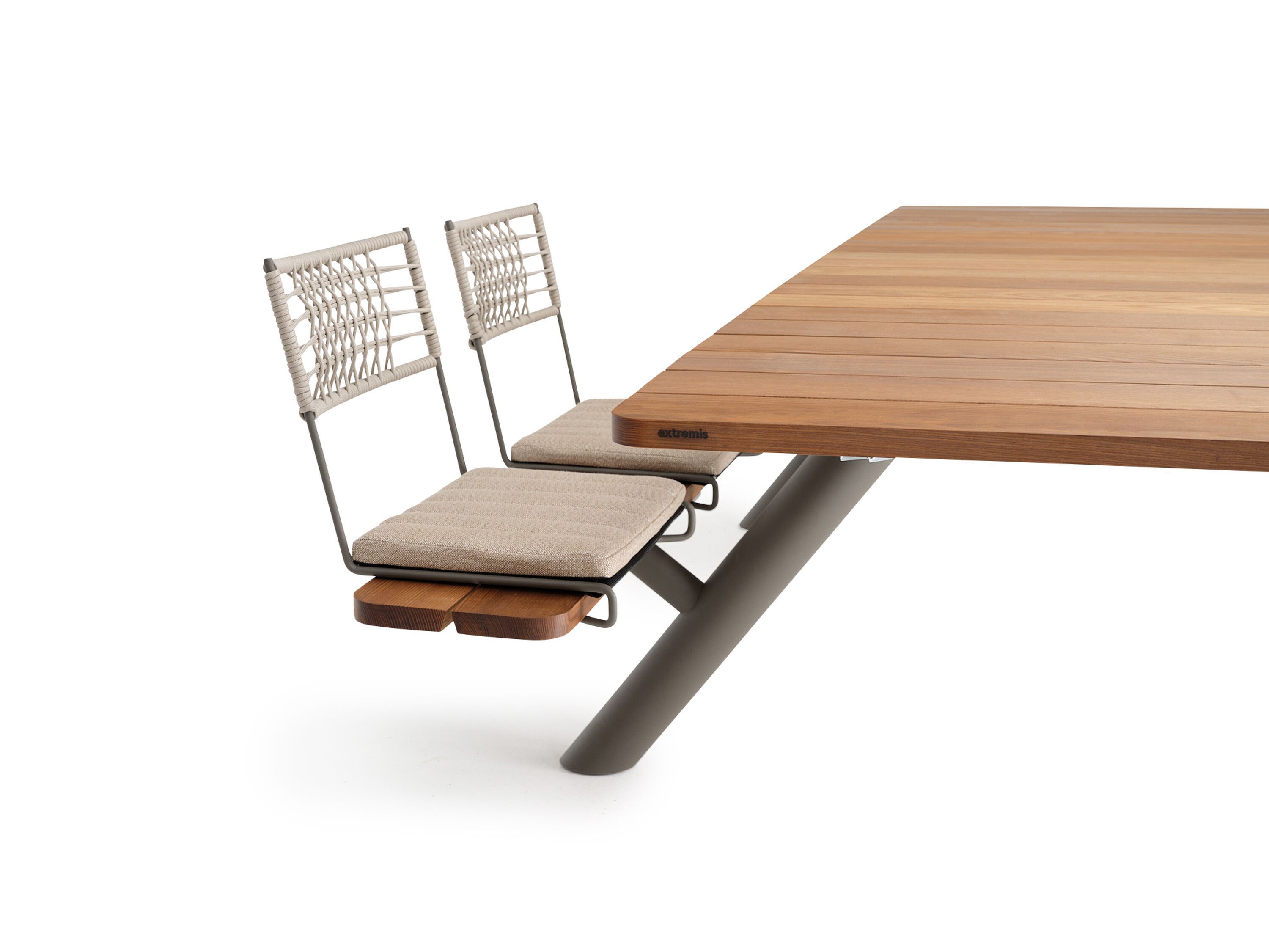 Прямоугольный стол для пикника из стали и дерева со встроенными скамейками Extremis Panigiri ARCH-00017869 - Вид №3