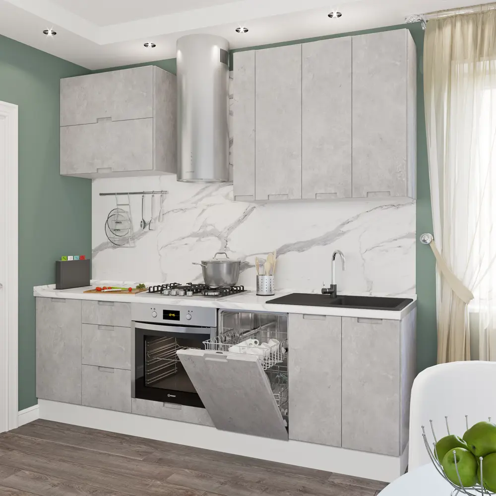 Фасад для кухонного шкафа Берлин 39.7x76.5 см Delinia ID МДФ цвет серый STLM-2037102 - Вид №9
