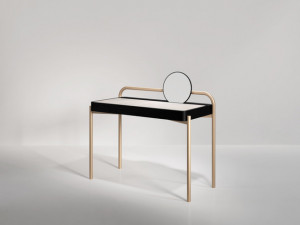 Secolo Roll Письменный столик с перекатывающимся зеркалом, сатинированная сталь отделка Standard.
