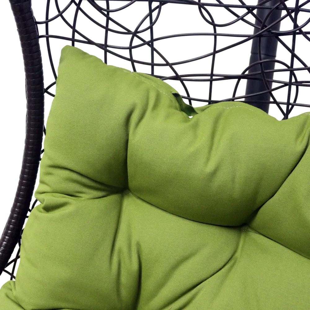 Кресло подвесное с опорой Bliss 102x200x126 см, искусственный ротанг, тёмно-коричневый/оливковый Santreyd BL001 STLM-2194953 - Вид №2