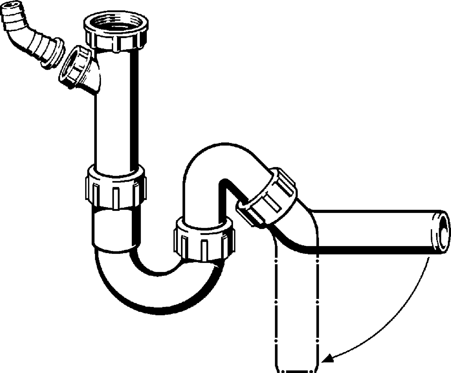 Канализационная арматура  Сифоны для моек, умывальников и бытовой техники  Трапы VIEGA 118 242 Модель 7985.30  - Вид №1