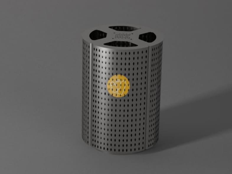 Оцинкованная листовая корзина для мусора для раздельного сбора Viscio Urban Design зеленый ARCH-00087218