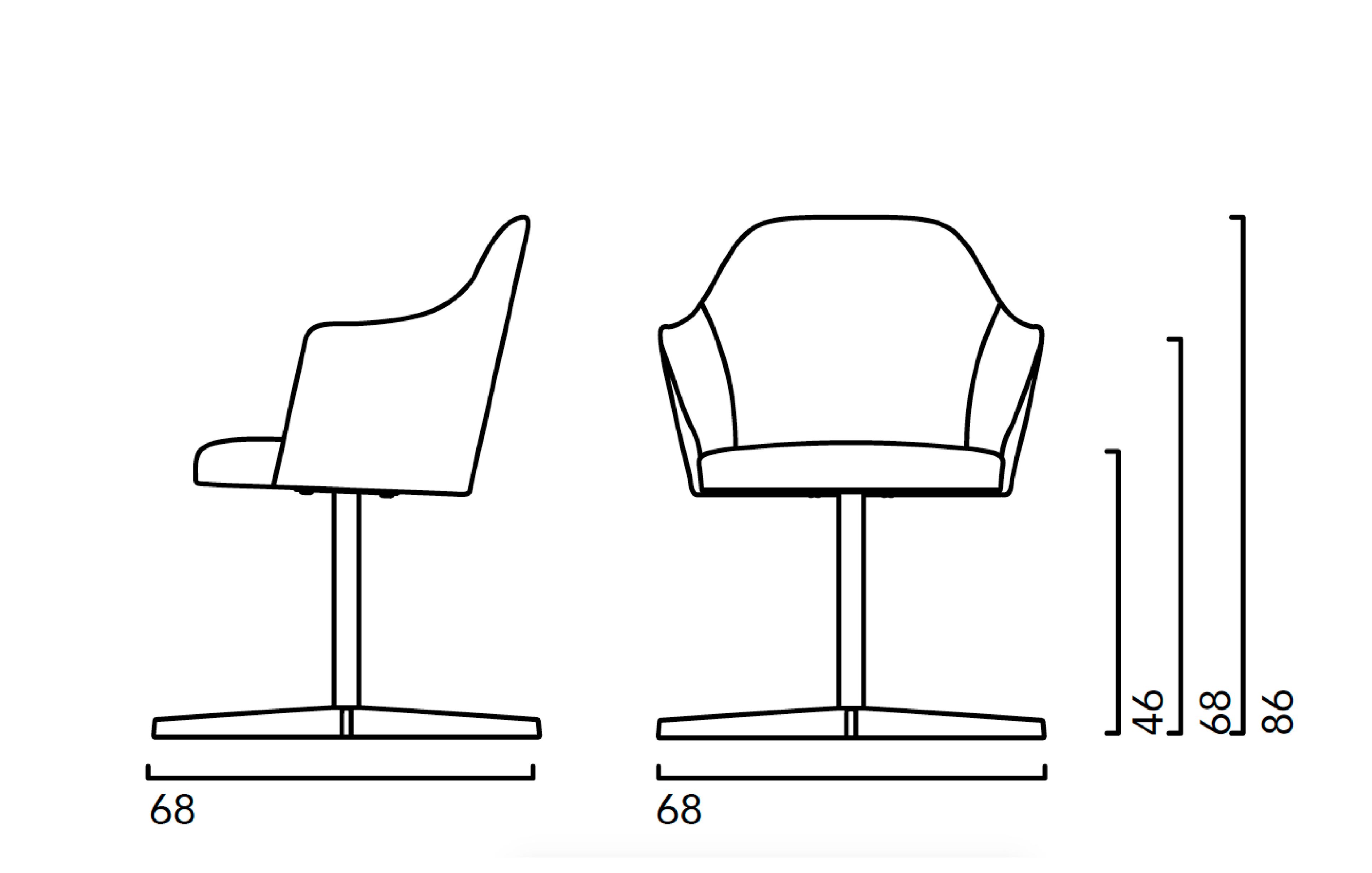 Спиц мягкий поворотный стул Crassevig ARCH-00126306 - Вид №2