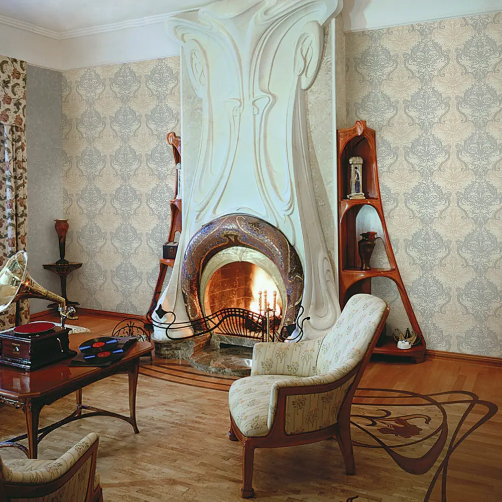 Обои флизелиновые Мир Art Nouveau жёлтые 1.06 м 46-117-02 82014249 STLM-2091400 - Вид №2