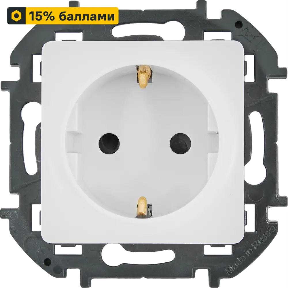 Розетка LEXMAN LILIAN с заземлением для скрытого монтажа 86761378