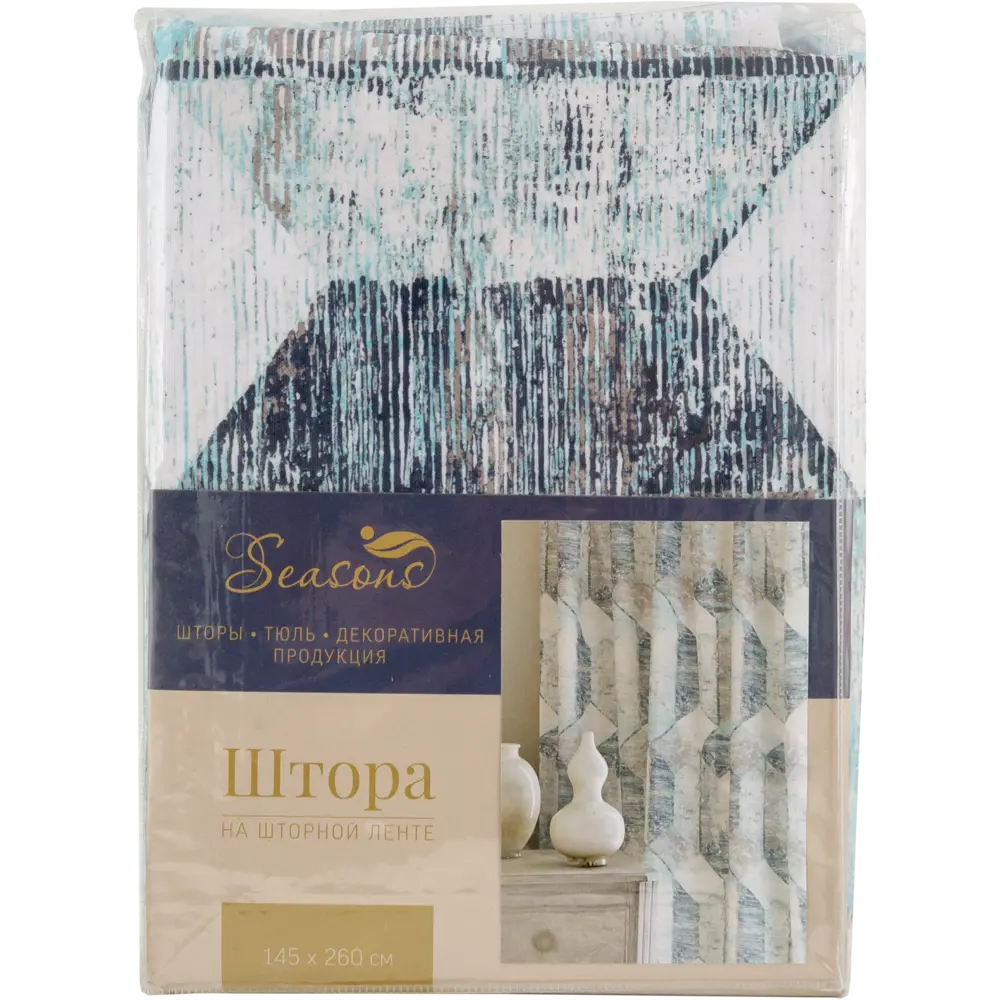 Штора на ленте «Шебби» 140х260 см цвет голубой SEASONS STLM-2134498 - Вид №5