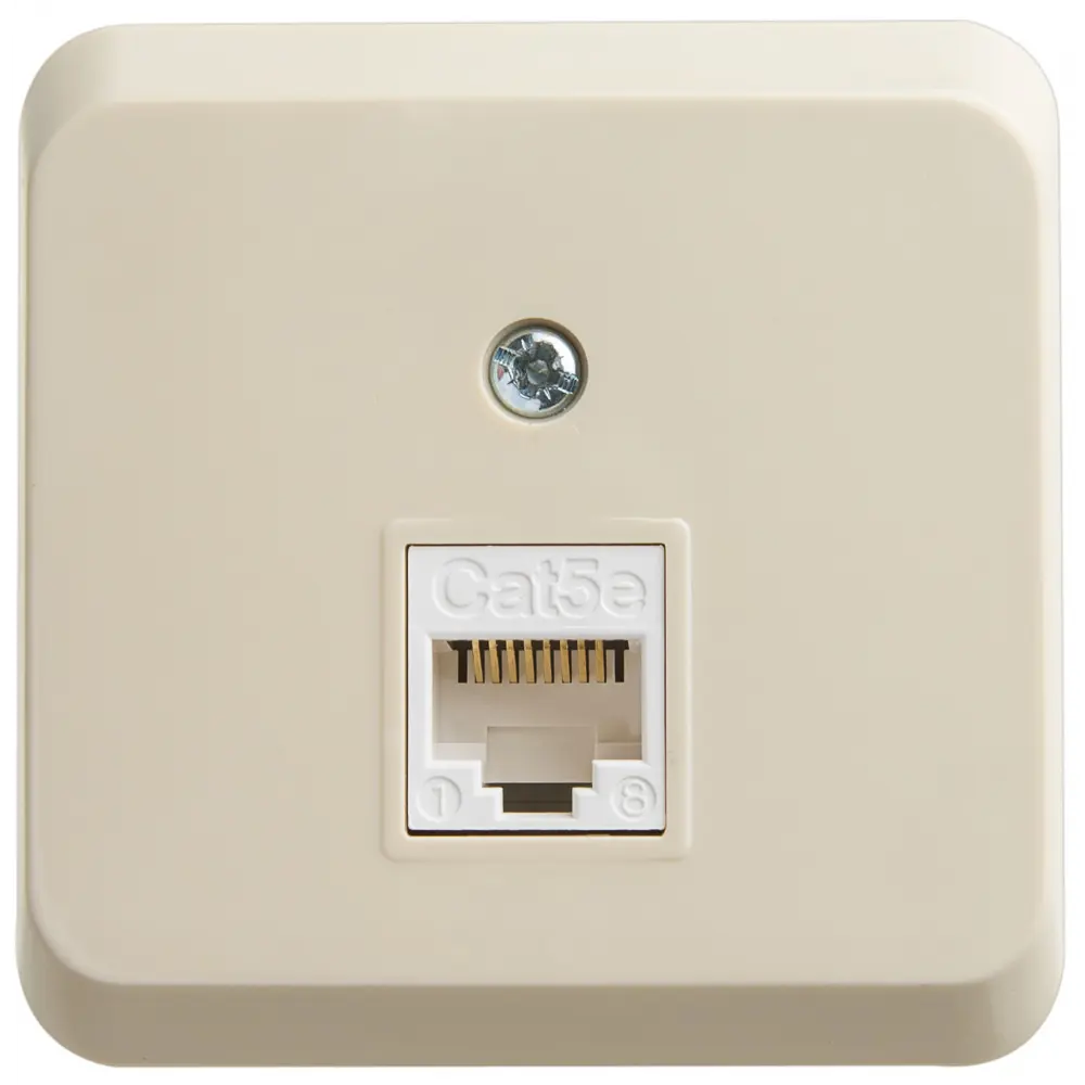 Розетка компьютерная Systeme Electric Этюд RJ45 Cat 5e кремовая 89365967 STLM-1103258