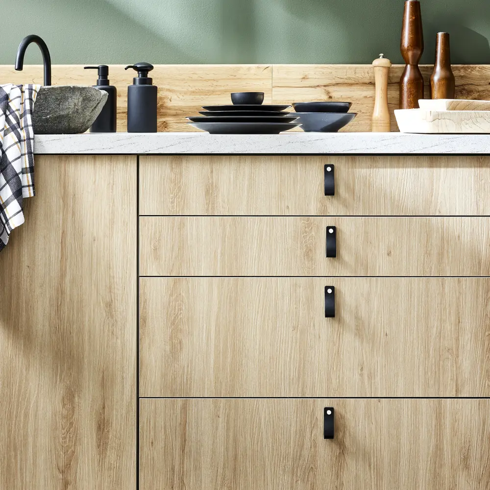 Ручка-скоба мебельная Inspire Zack кожа 70 мм цвет черный шт STLM-2058972 - Вид №9