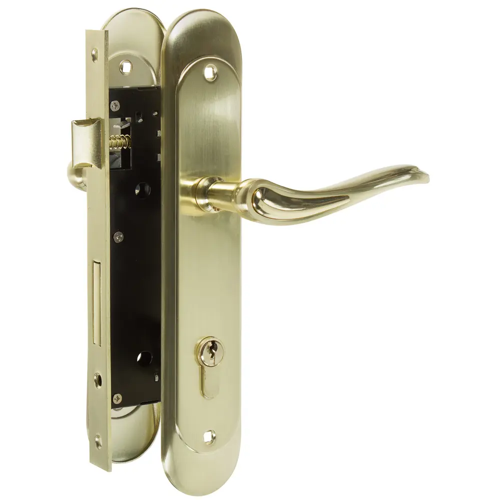 Замок врезной Palladium, ЦАМ, цвет матовое золото STLM-2118829