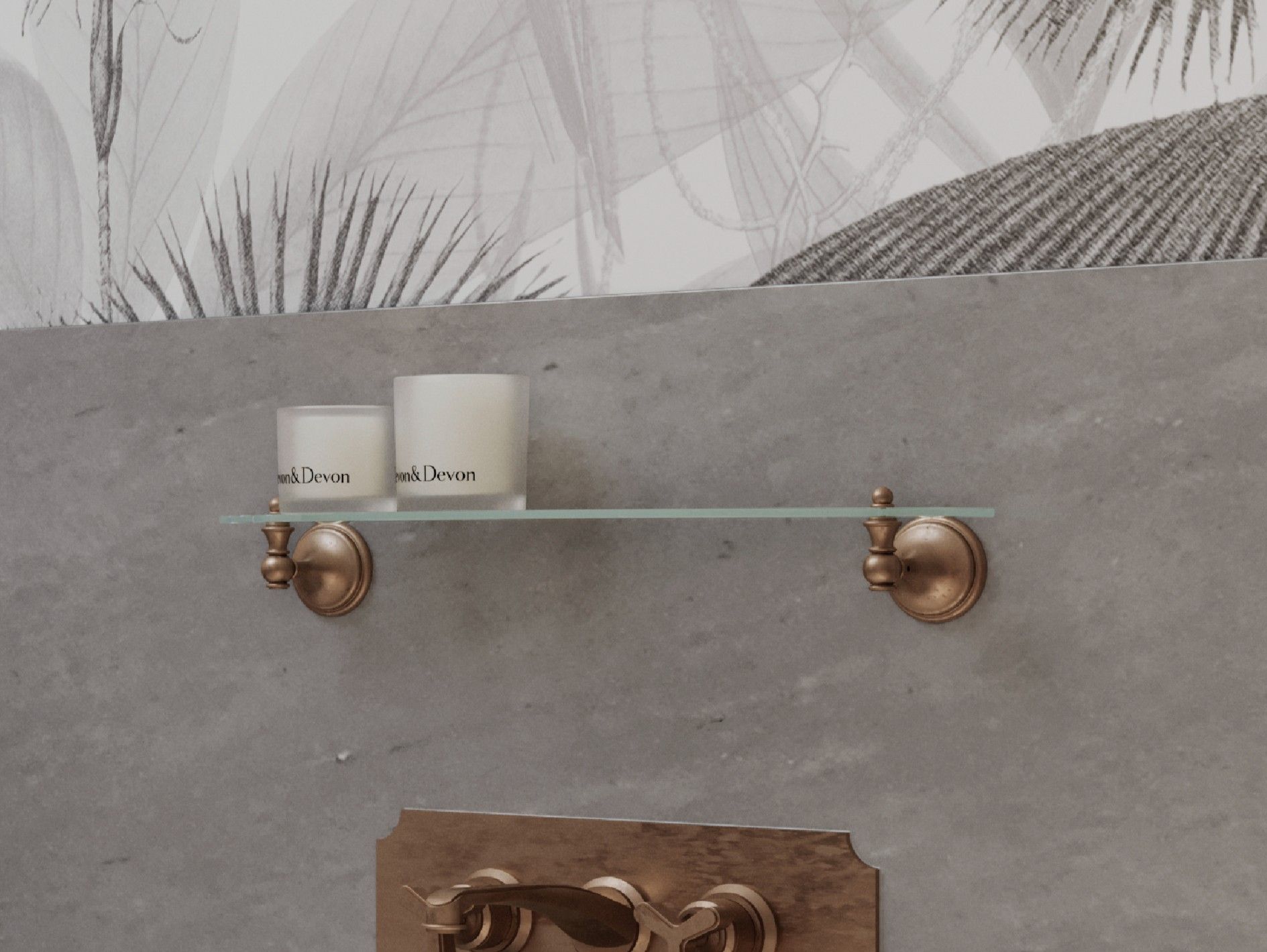 Полка для ванной комнаты из хрусталя и латуни Devon&Devon Kalos ARCH-00074636 - Вид №3