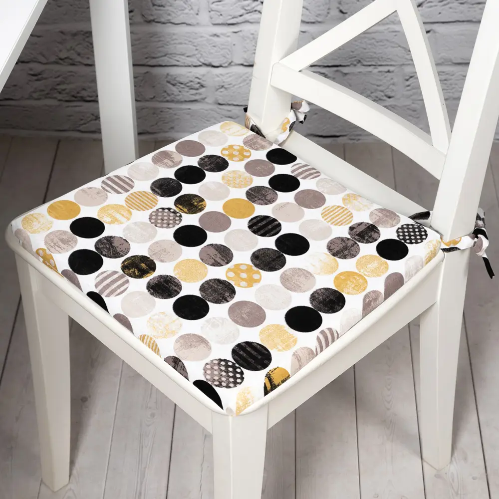 Подушка для стула Altali Раунд йеллоу 40x2x40 см полиуретан/хлопок разноцветный STLM-2171255 - Вид №2