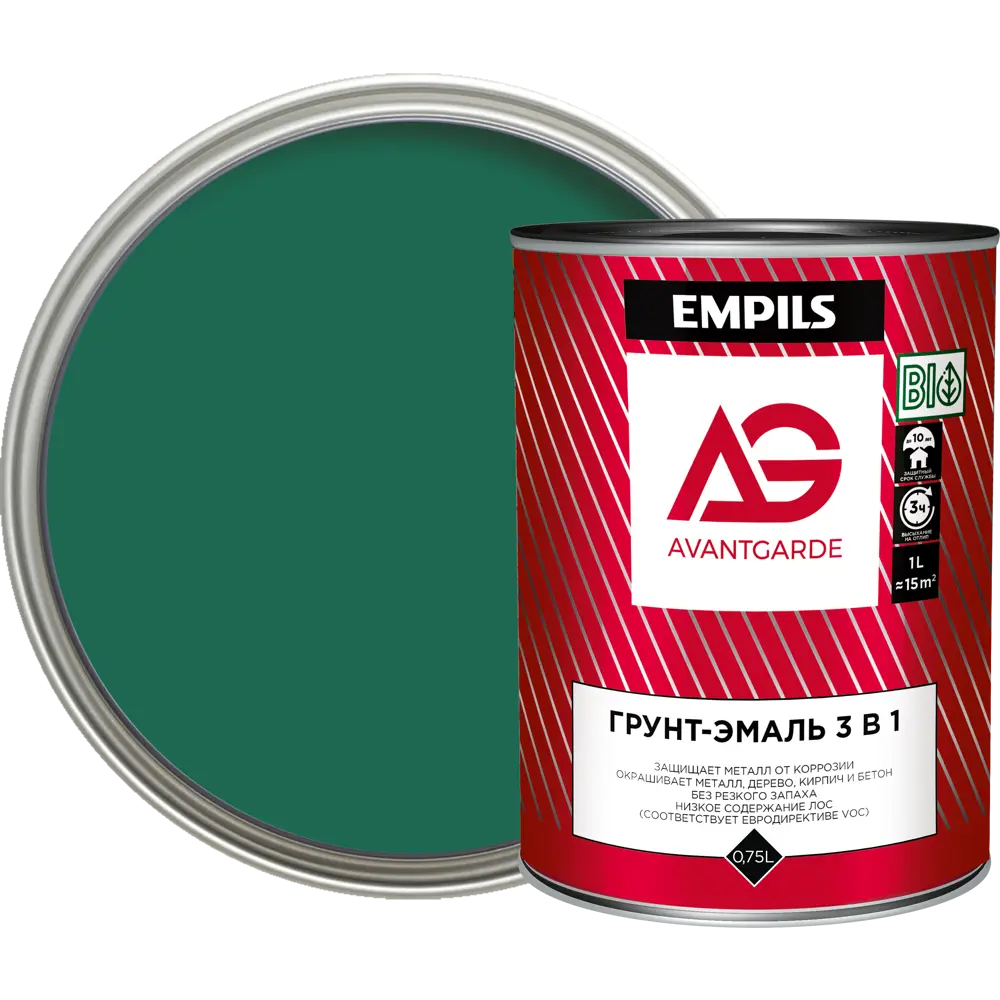Грунт-эмаль Avantgarde глянцевый цвет зеленый 0.9 кг STLM-2171308