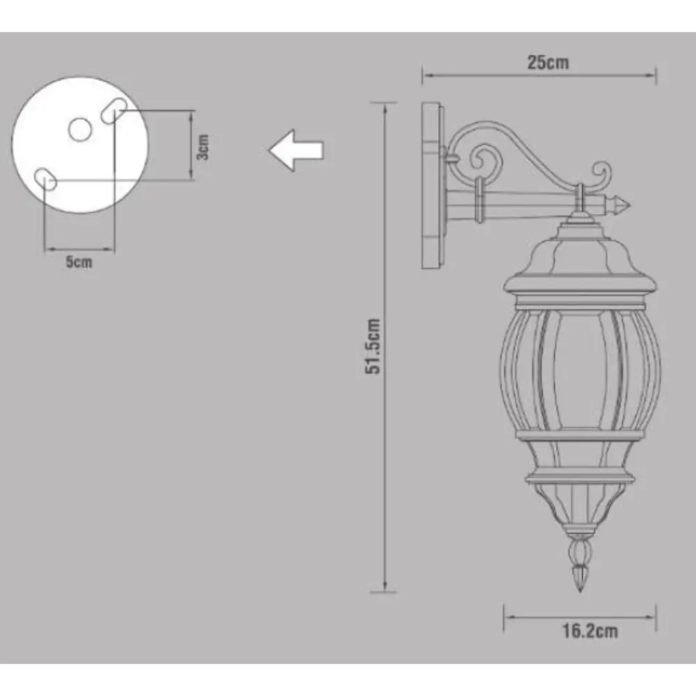 Настенный светильник уличный вниз Inspire Dubai 1xE27х100 Вт, цвет бронза, IP23 STLM-2032874 - Вид №5