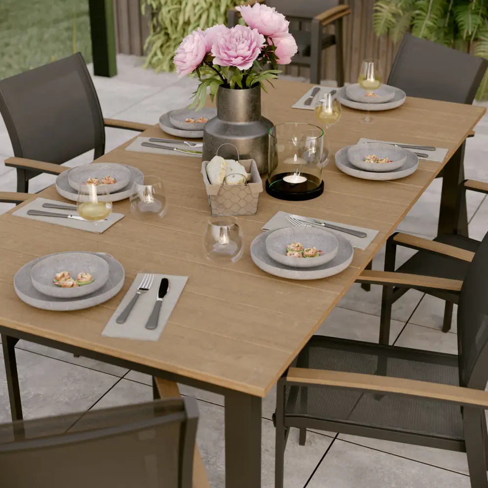 Стол садовый Naterial Clara 200x100x75 см алюминий цвет коричнево-серый STLM-2151228 - Вид №8