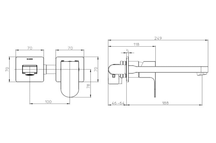 Смеситель для раковины из хромированной латуни Bossini Gillo ARCH-00114075 - Вид №1
