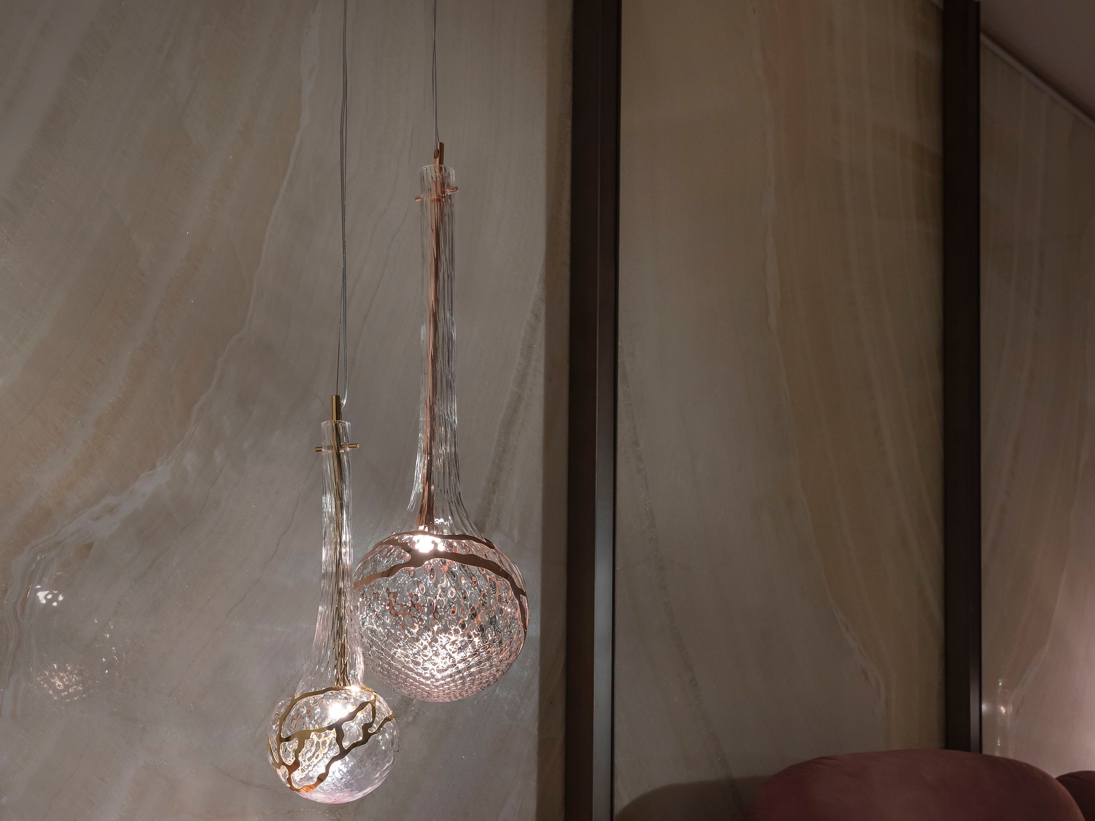 Люстра из дутого стекла Patrizia Volpato лунные капли ARCH-00023222