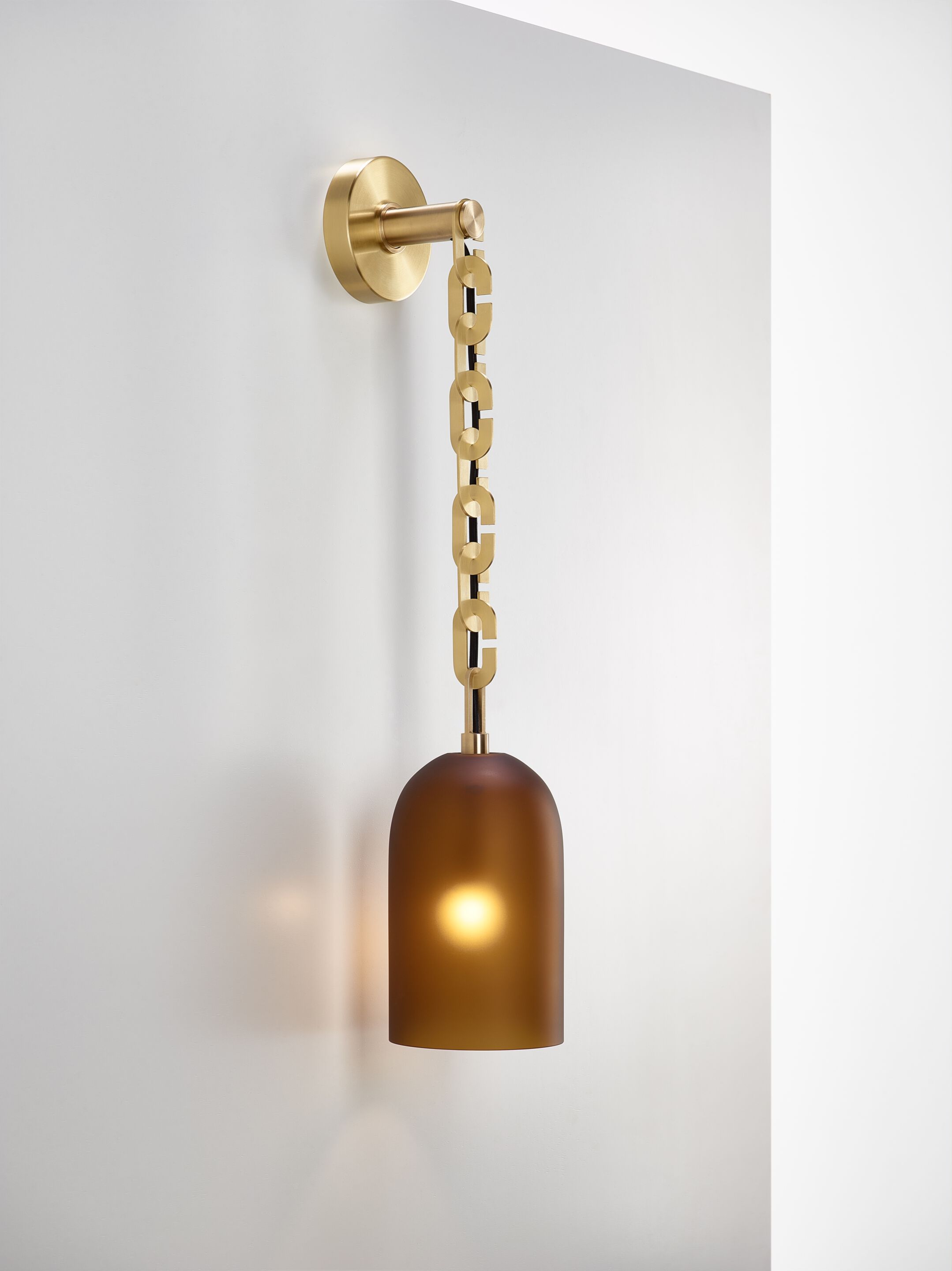 Светодиодный настенный светильник из дутого стекла и латуни SkLO купол ARCH-00051320 - Вид №1