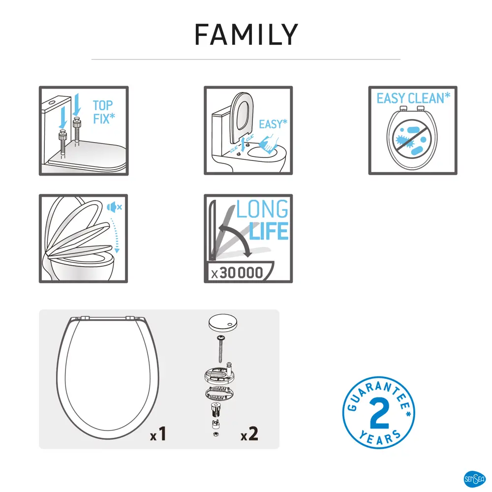 Сиденье для унитаза Sensea Family с микролифтом Без серии STLM-2127178 - Вид №9