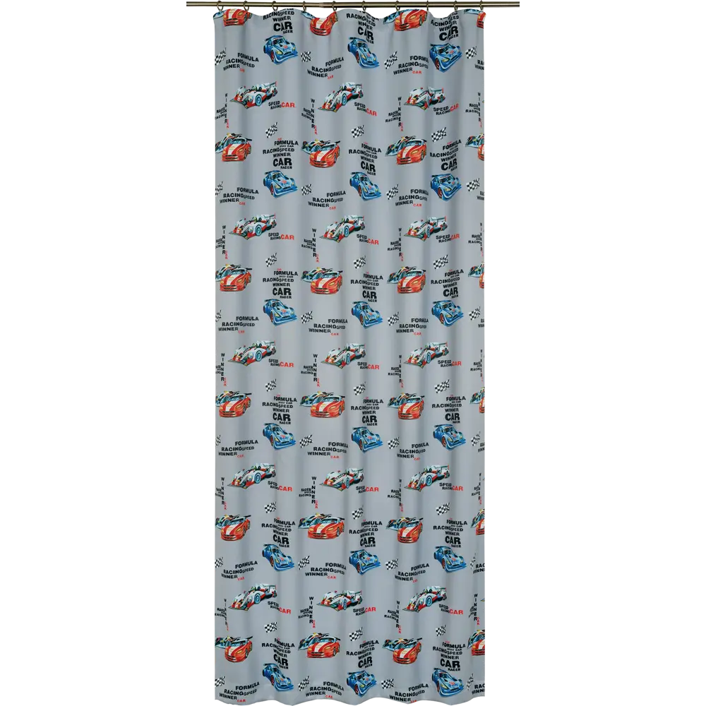 Штора на ленте «Гонки» 145х260 см цвет серый SEASONS STLM-2069921