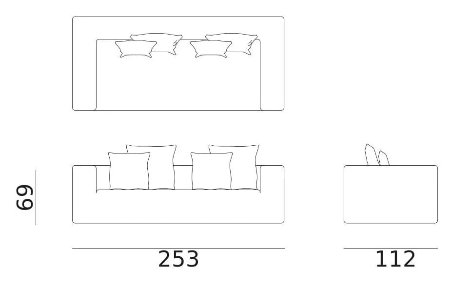 3-местный тканевый садовый диван Exteta Montecarlo ARCH-00056020 - Вид №3