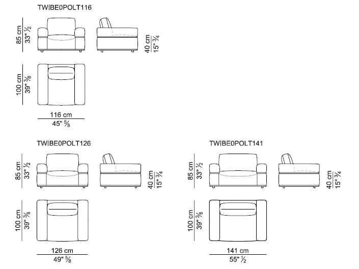 Тканевое кресло с подлокотниками i 4 Mariani Twibe ARCH-00119531 - Вид №3