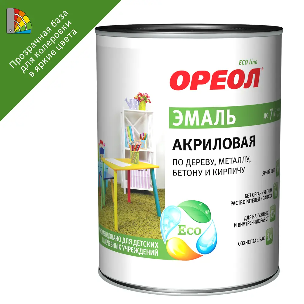 Эмаль акриловая Ореол глянцевая база С 0.8 кг STLM-2145744