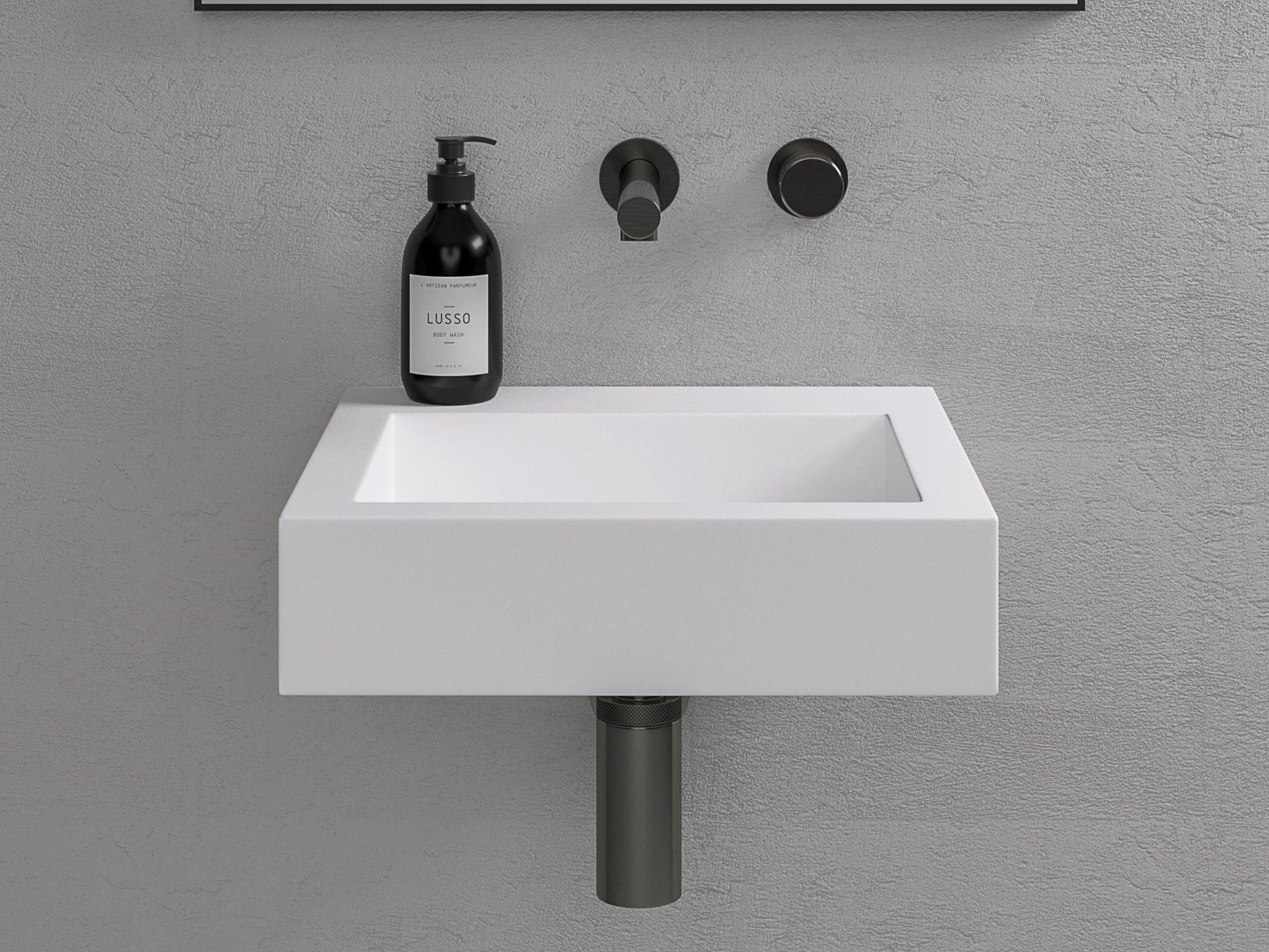 Прямоугольный подвесной умывальник из смолы LUSSO AURA ARCH-00101582