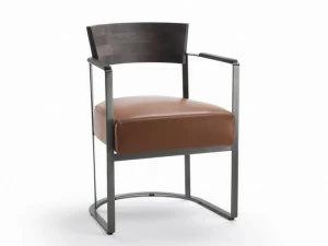 Flexform Металлический стул с кожаной подушкой Morgan