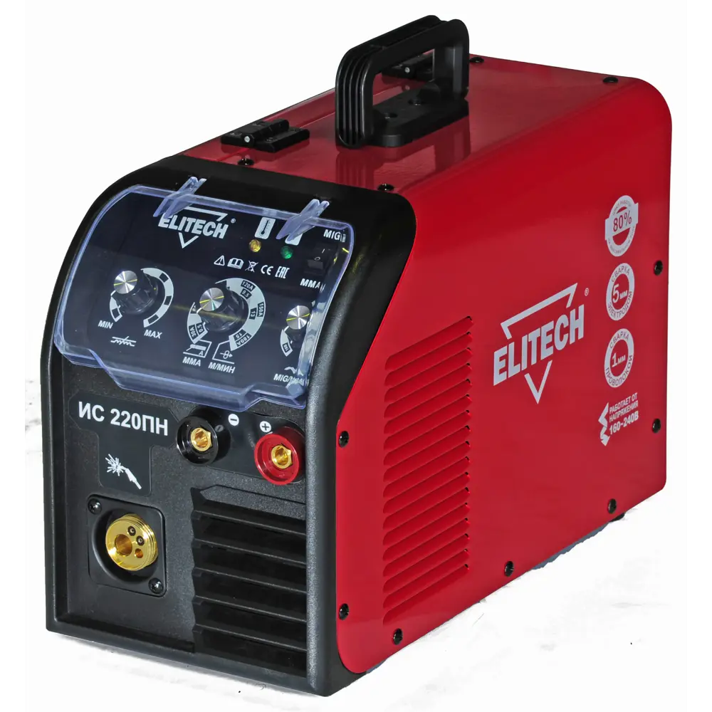 Сварочный аппарат инверторный Elitech 220ПН E1703.004.00, 180 А, 4 мм STLM-2014552