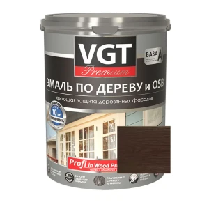 Эмаль по дереву и OSB VGT Профи 27361 цвет темно-коричневый 2.5 кг